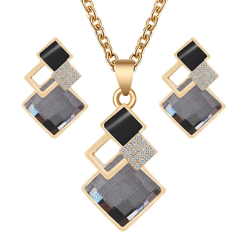 Kristall Schmuckset für Frauen – elegante Halskette und Ohrringe für Hochzeiten