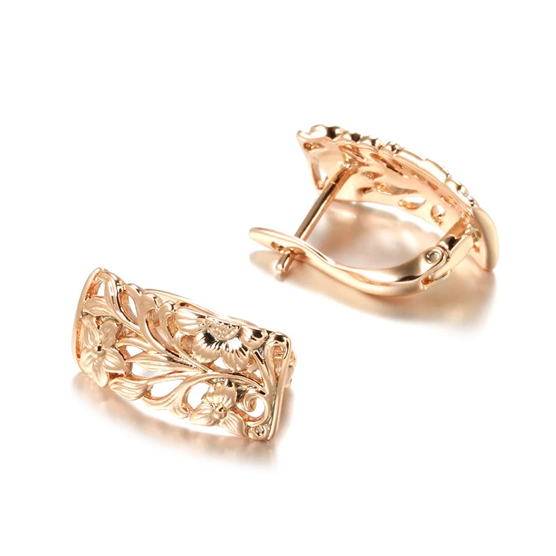 Vintage 585er Roségold Damen Ohrringe Ring Sets für Elegante Hochzeiten