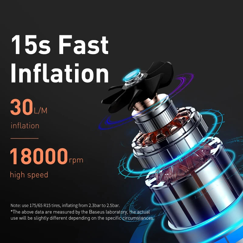 Mini Auto Luftkompressor 12V - Tragbare Reifenpumpe mit LED-Beleuchtung