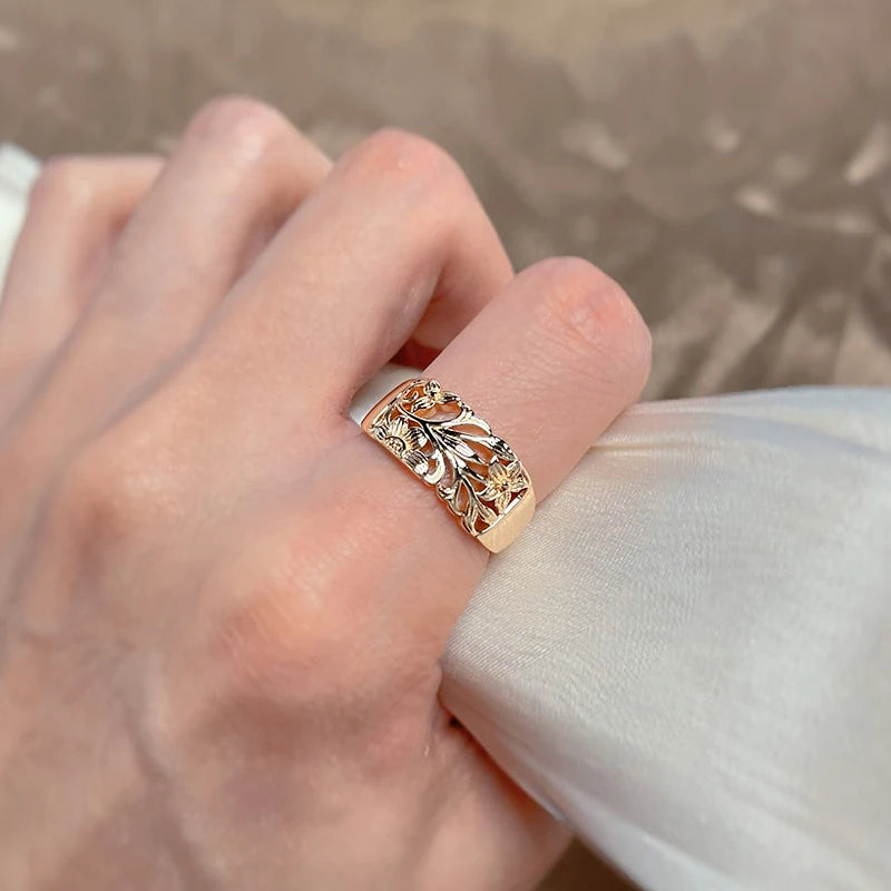 Vintage 585er Roségold Damen Ohrringe Ring Sets für Elegante Hochzeiten