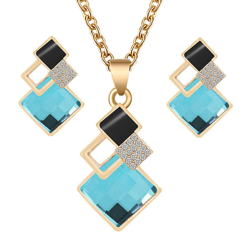 Kristall Schmuckset für Frauen – elegante Halskette und Ohrringe für Hochzeiten
