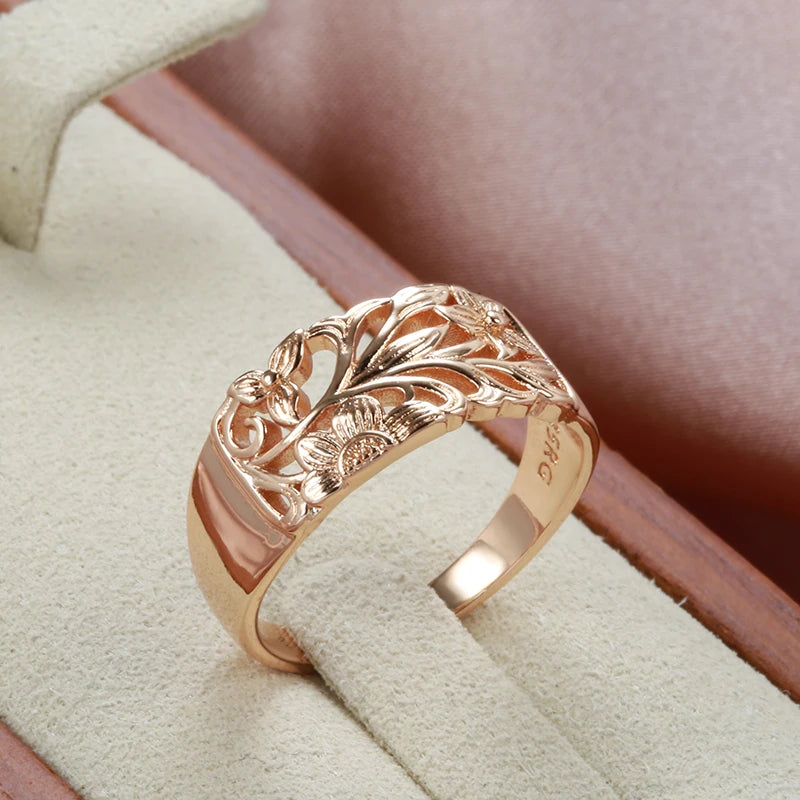 Vintage 585er Roségold Damen Ohrringe Ring Sets für Elegante Hochzeiten