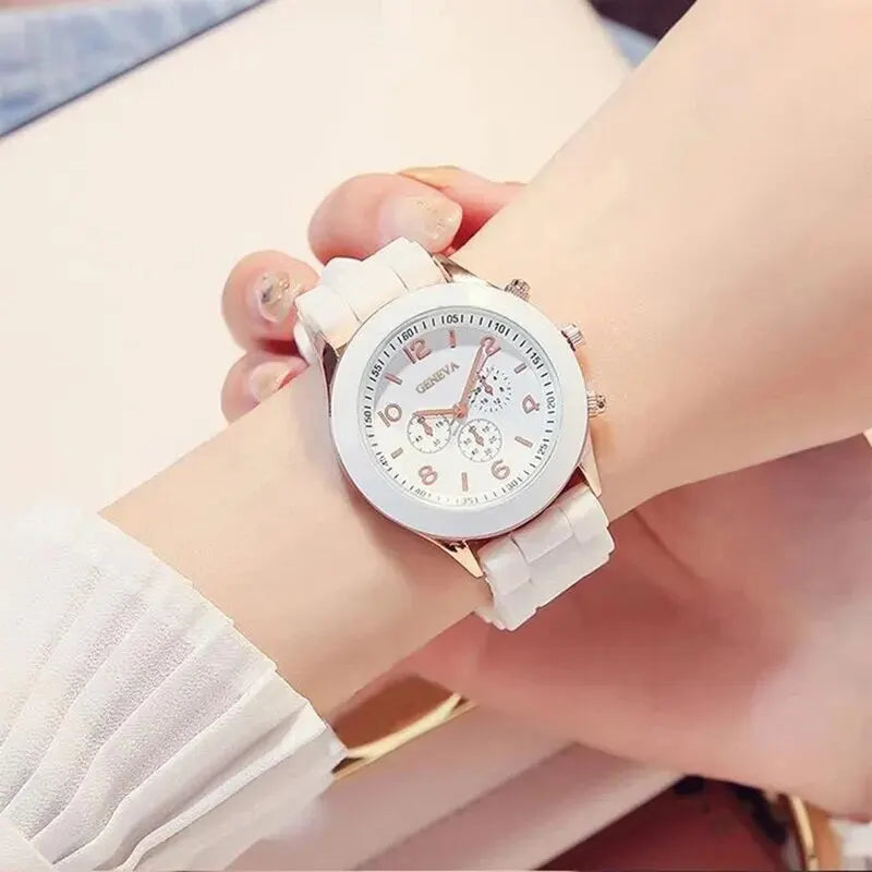 Luxus Quarzuhr Set für Männer und Frauen mit Silikonband – Stilvolles Design