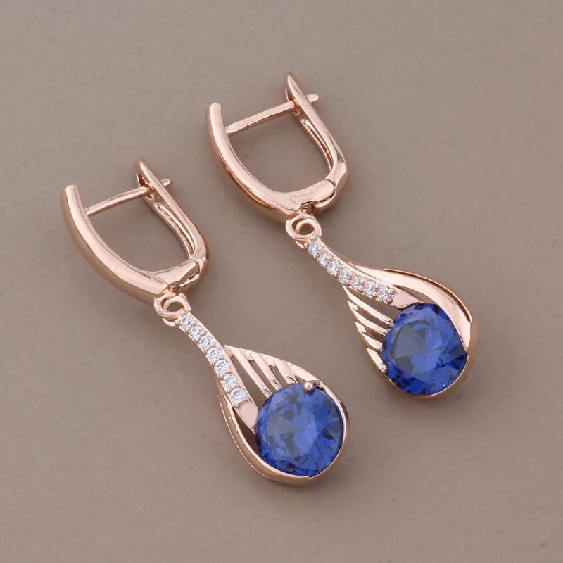Klassisches Design Roségold Farbe Tropfen Ohrringe Set für Frauen, Eleganz Pur!