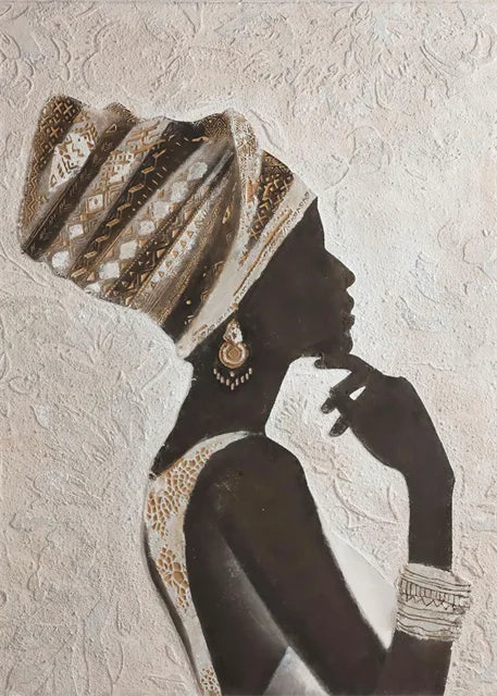 Afrikanische Frau Abstrakte Kunst Leinwand Gemälde Für Einzigartigen Wohnstil