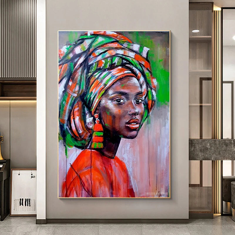Afrikanische schwarze Frau Graffiti Kunst Poster für inspirierendes Wanddekor