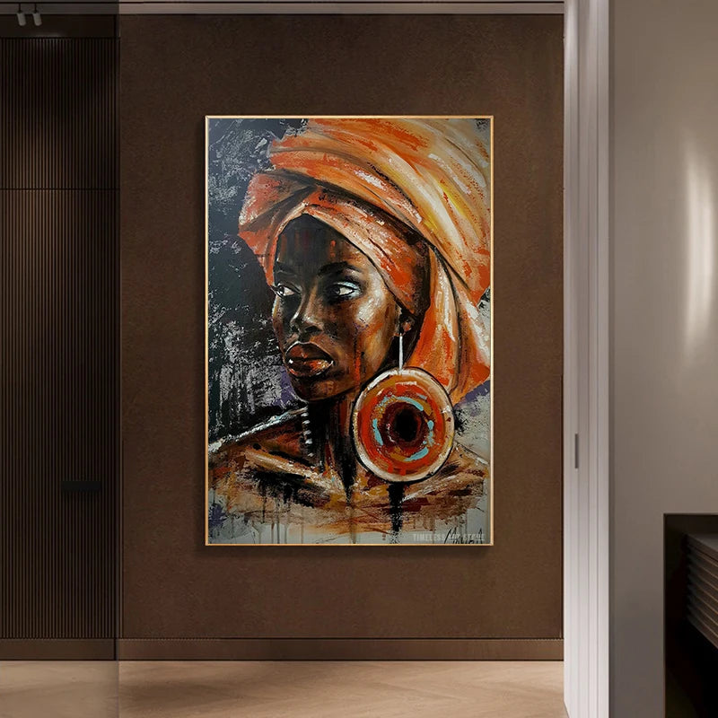Afrikanische schwarze Frau Graffiti Kunst Poster für inspirierendes Wanddekor