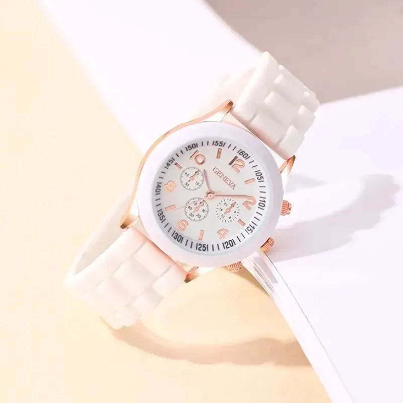 Luxus Quarzuhr Set für Männer und Frauen mit Silikonband – Stilvolles Design