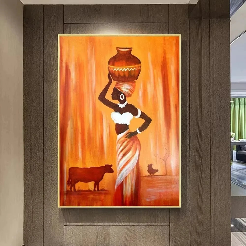 Afrikanische Traditionelle Kultur Plakat Drucke für Wohnzimmer - Stilvolle Leinwandkunst