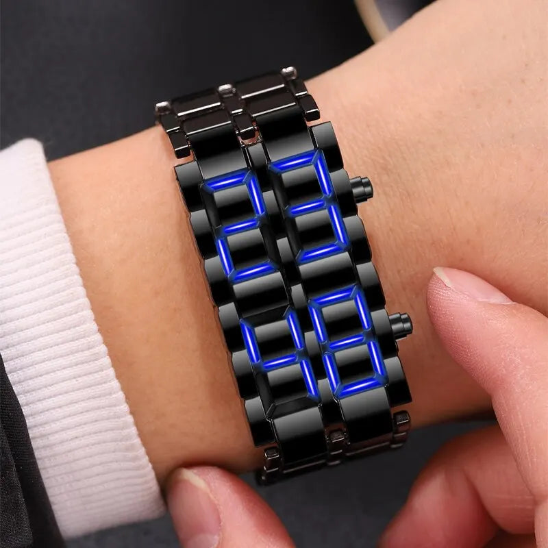 Digitale Lava Armbanduhr für Männer – Stilvolle LED-Uhr mit Alarmfunktion