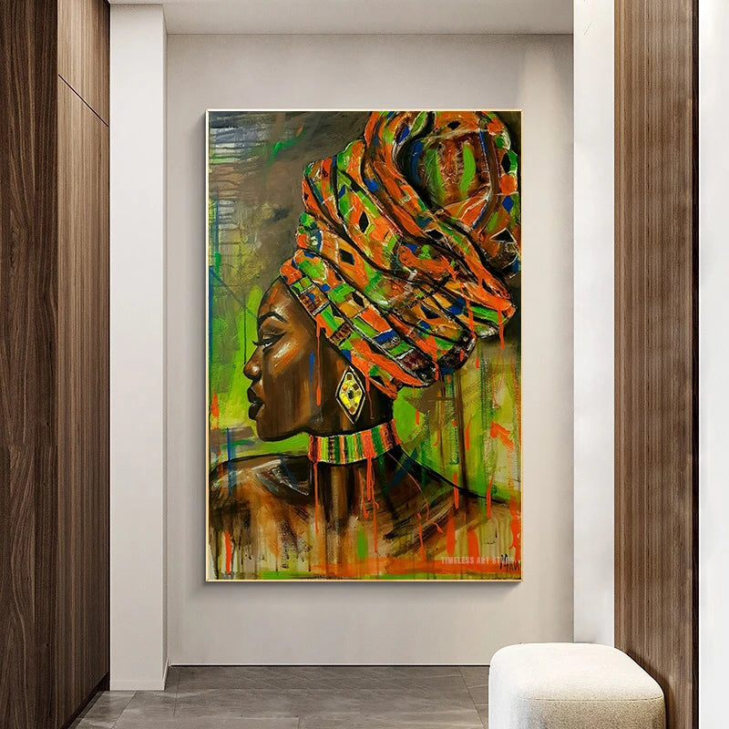 Afrikanische schwarze Frau Graffiti Kunst Poster für inspirierendes Wanddekor