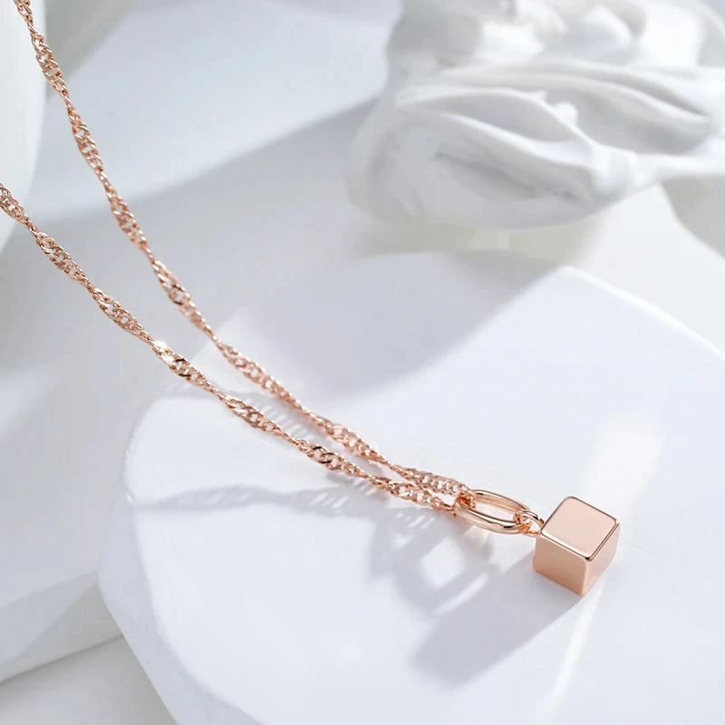 Geometrische Würfel-Schmucksets für Damen, Eleganz in 585 Gold für besondere Anlässe