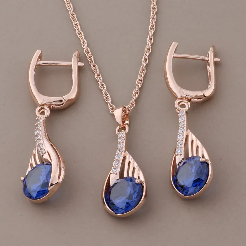 Klassisches Design Roségold Farbe Tropfen Ohrringe Set für Frauen, Eleganz Pur!