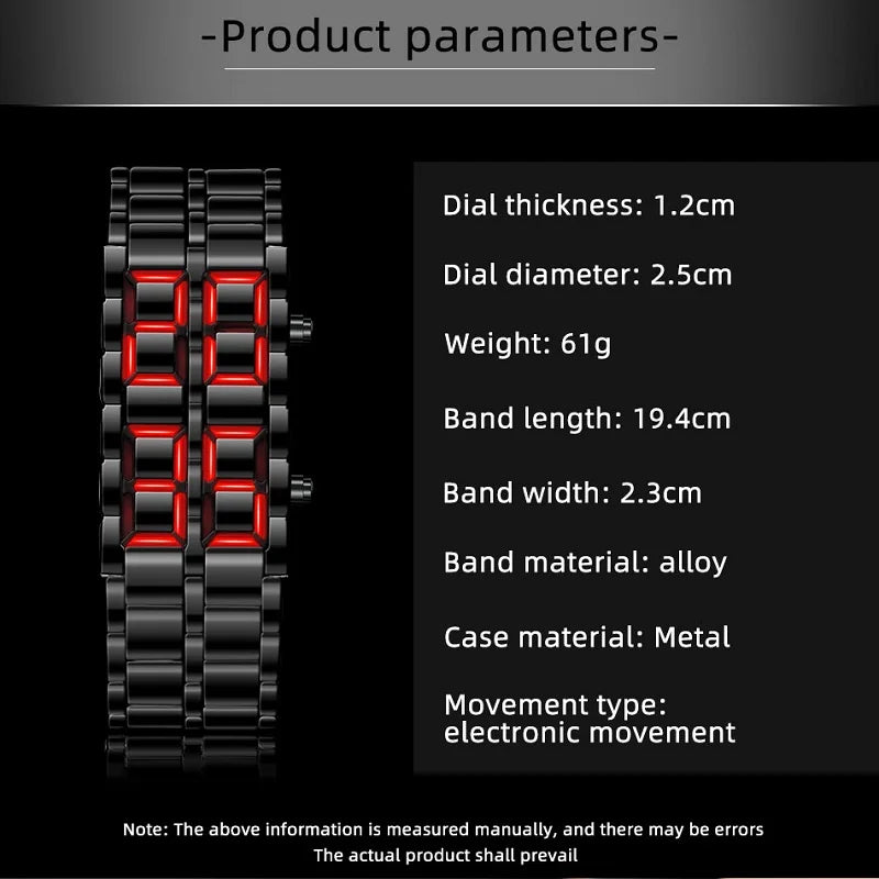 Digitale Herren Lava Armbanduhr – Robustes Metalldesign mit LED-Anzeige