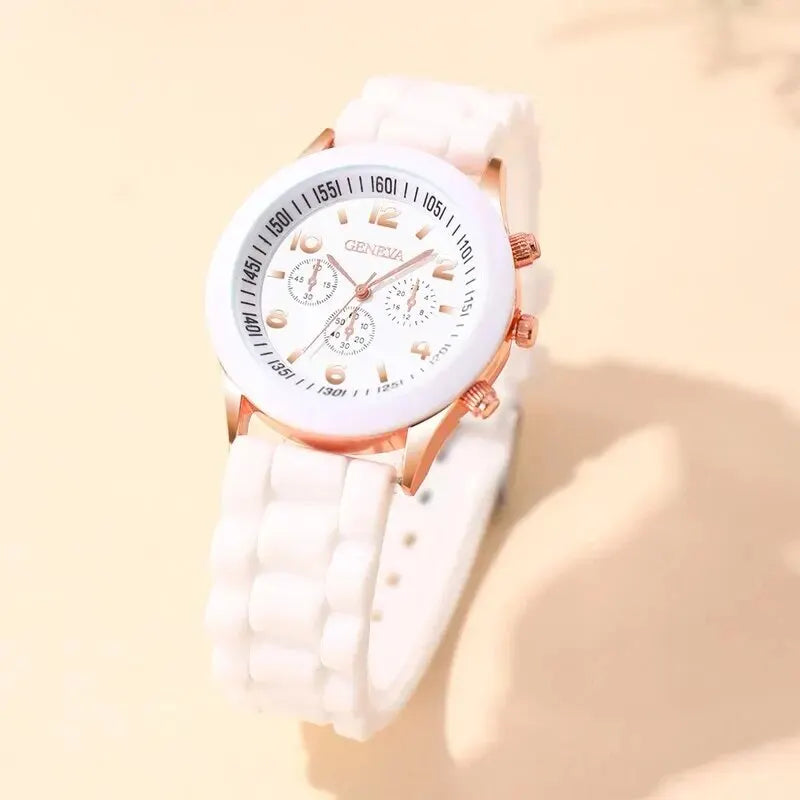Luxus Quarzuhr Set für Männer und Frauen mit Silikonband – Stilvolles Design