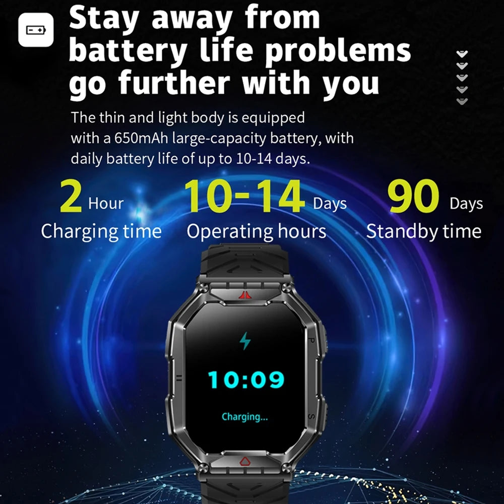 GPS Smartwatch mit Gesundheitsmonitor, Bluetooth-Anrufen und wasserdichter Sportfunktion