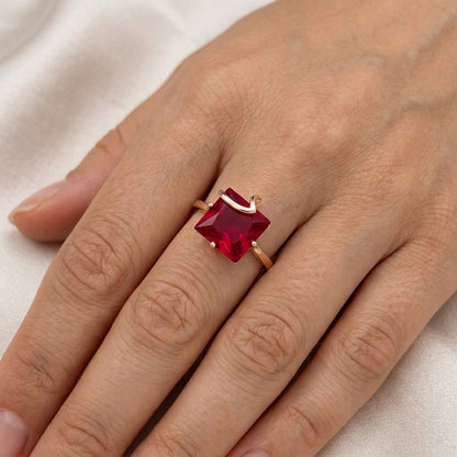 Schmuckset Rot Zirkon Ring Ohrringe Halskette 585 Roségold