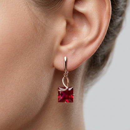 Schmuckset Rot Zirkon Ring Ohrringe Halskette 585 Roségold