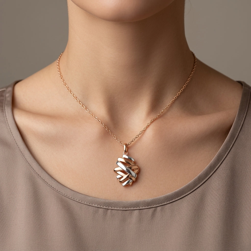Schmuckset Kreuz 585 Roségold – 04 pendentif