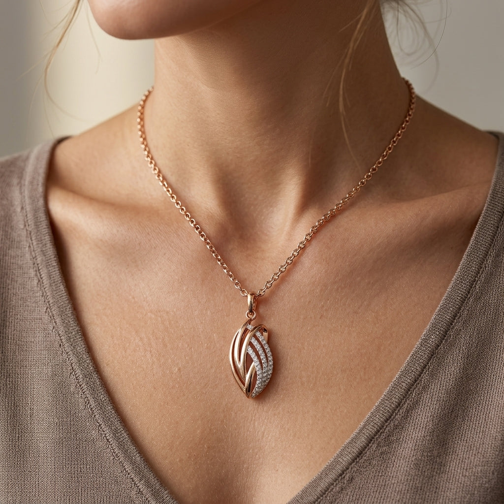 Schmuckset Glänzend 585 Roségold – 04 pendentif
