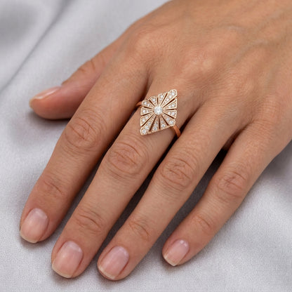 Schmuckset Zirkon Ring Ohrringe Halskette 585 Roségold Hochzeit