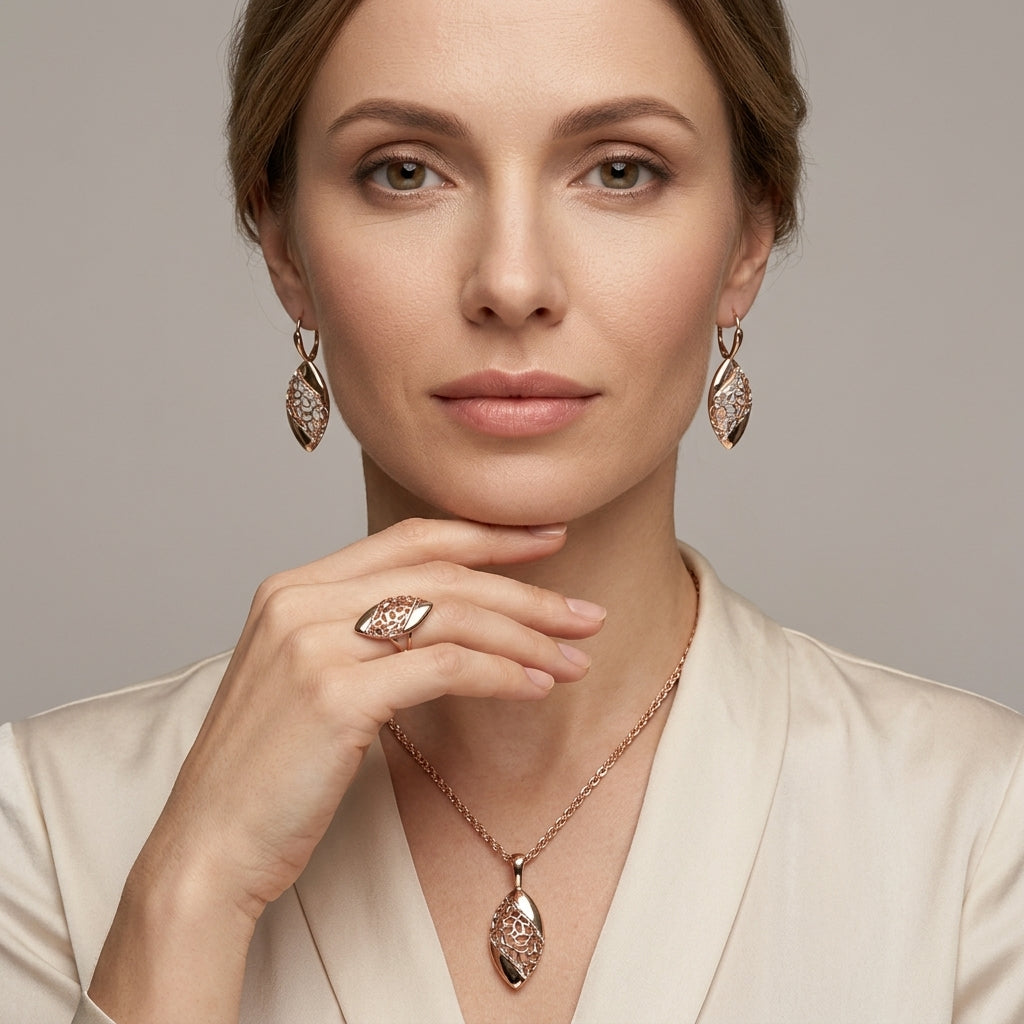 Schmuckset Blume - Modell Portrait 3