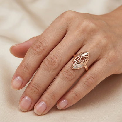 Schmuckset Zirkon Ring Ohrringe Halskette 585 Roségold Hochzeit