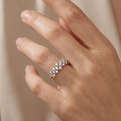 Parure Zircon Vintage Plaqué Or 14K – Bague, Boucles & Collier