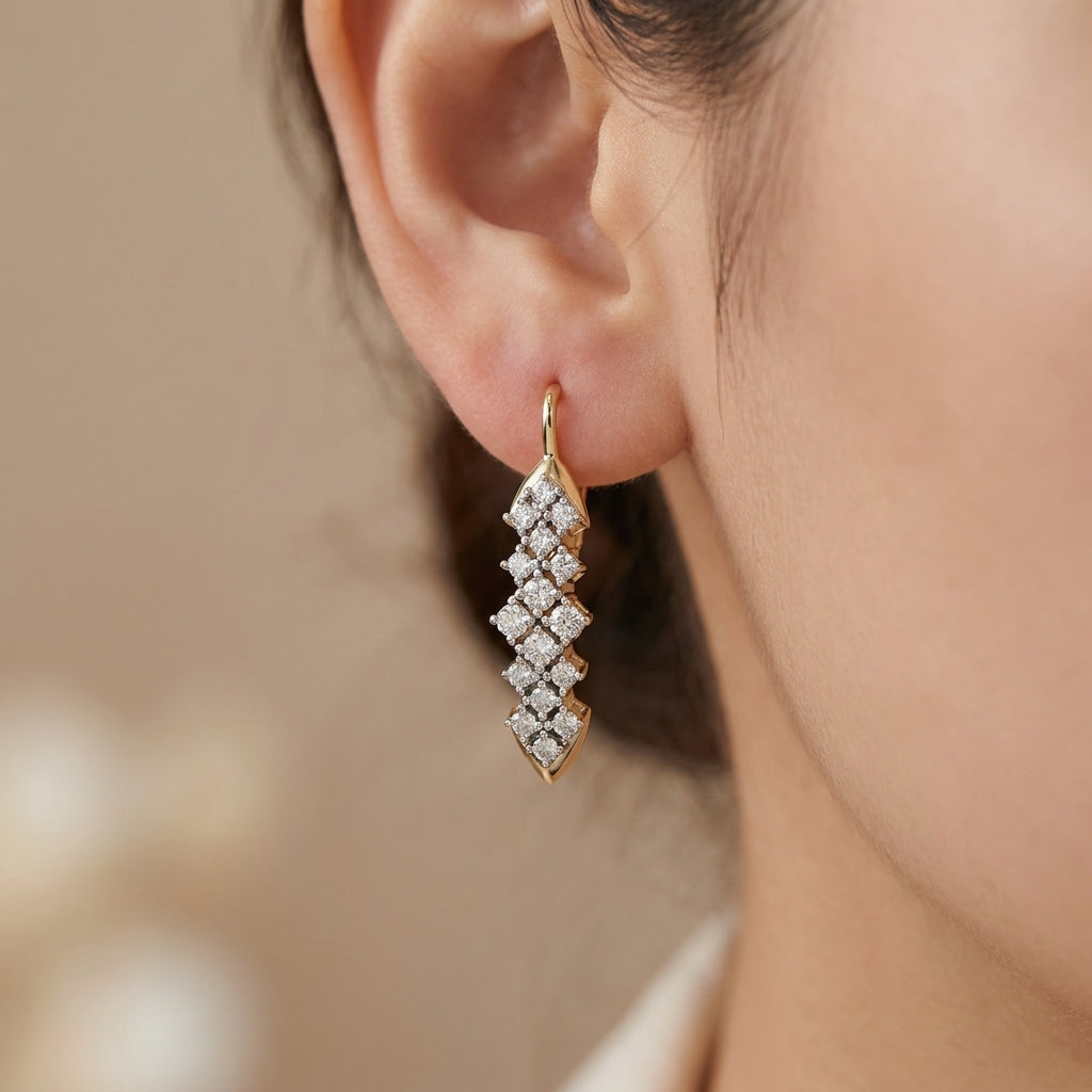 Parure Zircon Vintage Plaqué Or 14K – Bague, Boucles & Collier
