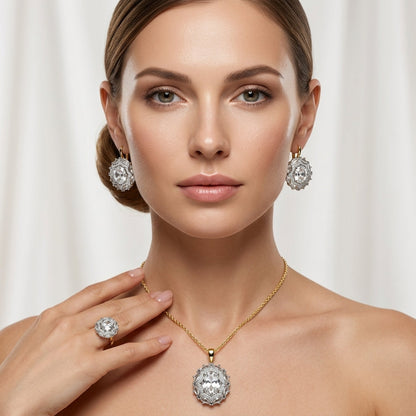 Schmuckset Zirkon 14K Vergoldet Alltag