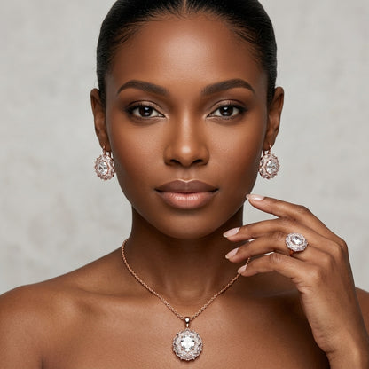 Schmuckset Zirkon 14K Vergoldet Alltagsschmuck – Ring & Kette