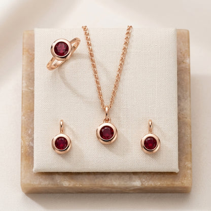 Schmuckset Geometrische Perle Roségold – Ring & Kette