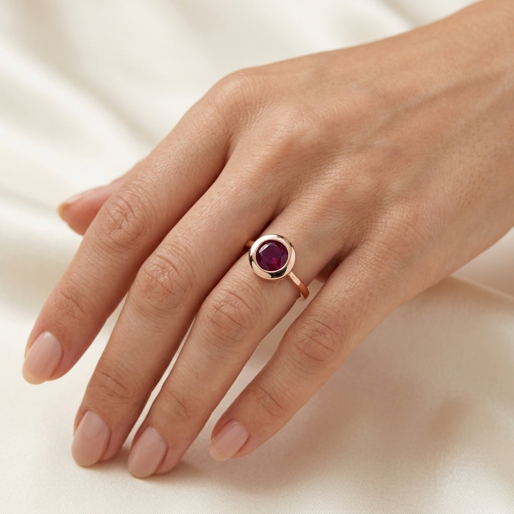 Schmuckset Geometrische Perle Roségold – Ring & Kette
