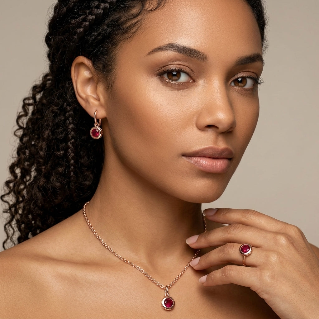 Schmuckset Geometrische Perle Roségold – Ring & Kette