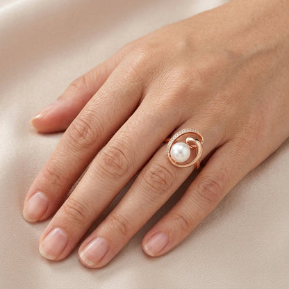 Schmuckset Geometrische Perle Roségold Bridal