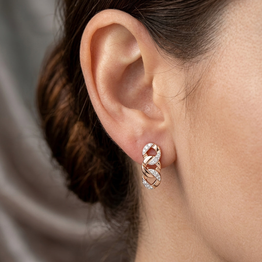 Schmuckset Hohlmuster Zirkon Braut Roségold