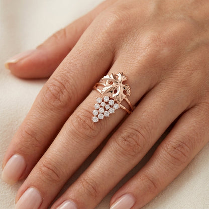 Schmuckset Trauben-Design Zirkon Roségold