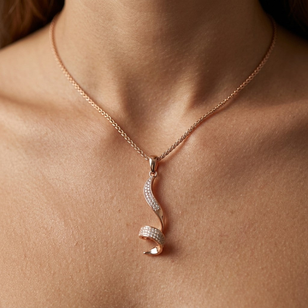 Schmuckset Geometrie Zirkon Vintage Roségold