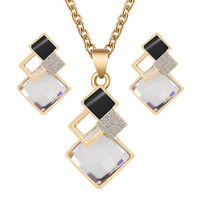 Kristall Schmuckset für Frauen – elegante Halskette und Ohrringe für Hochzeiten