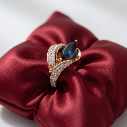 Hochglänzende Lila Zirkon Schmucksets Damen 585 Roségold Ring Ohrringe Halskette