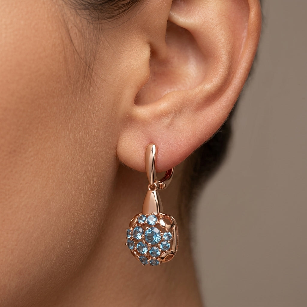 Schmuckset Blauer Zirkon Alltagsschmuck Roségold – Ring & Kette