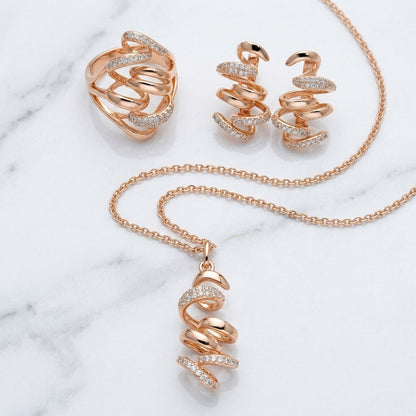 Rose Gold Hochzeit Schmuck Set Geometrische Zirkon Damen