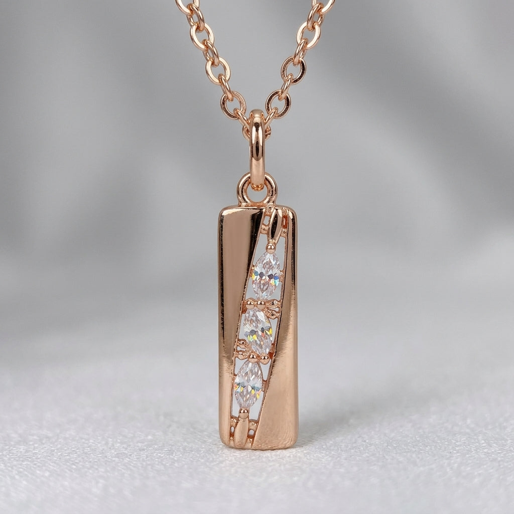 Parure de Mariage Zircon Carré Blanc Femme Or Rose