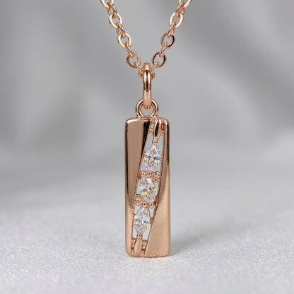 Parure de Mariage Zircon Carré Blanc Femme Or Rose