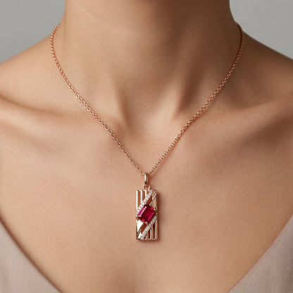 Schmuckset Roter Zirkon Alltagsschmuck Roségold