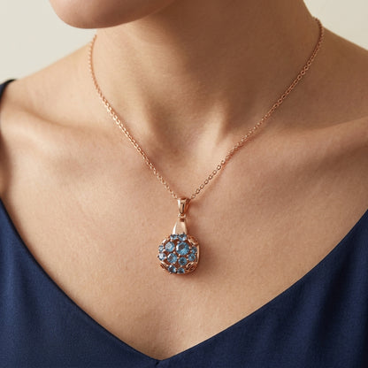 Schmuckset Blauer Zirkon Alltagsschmuck Roségold – Ring & Kette
