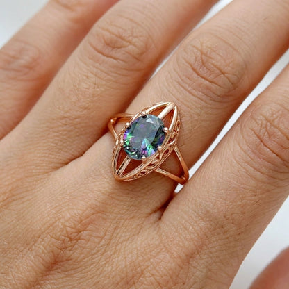 Rosegold Schmuckset 3tlg Zirkon Ohrringe Ring Halskette