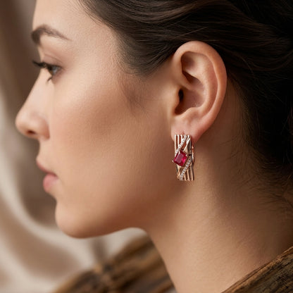 Schmuckset Roter Zirkon Alltagsschmuck Roségold – Ring & Kette