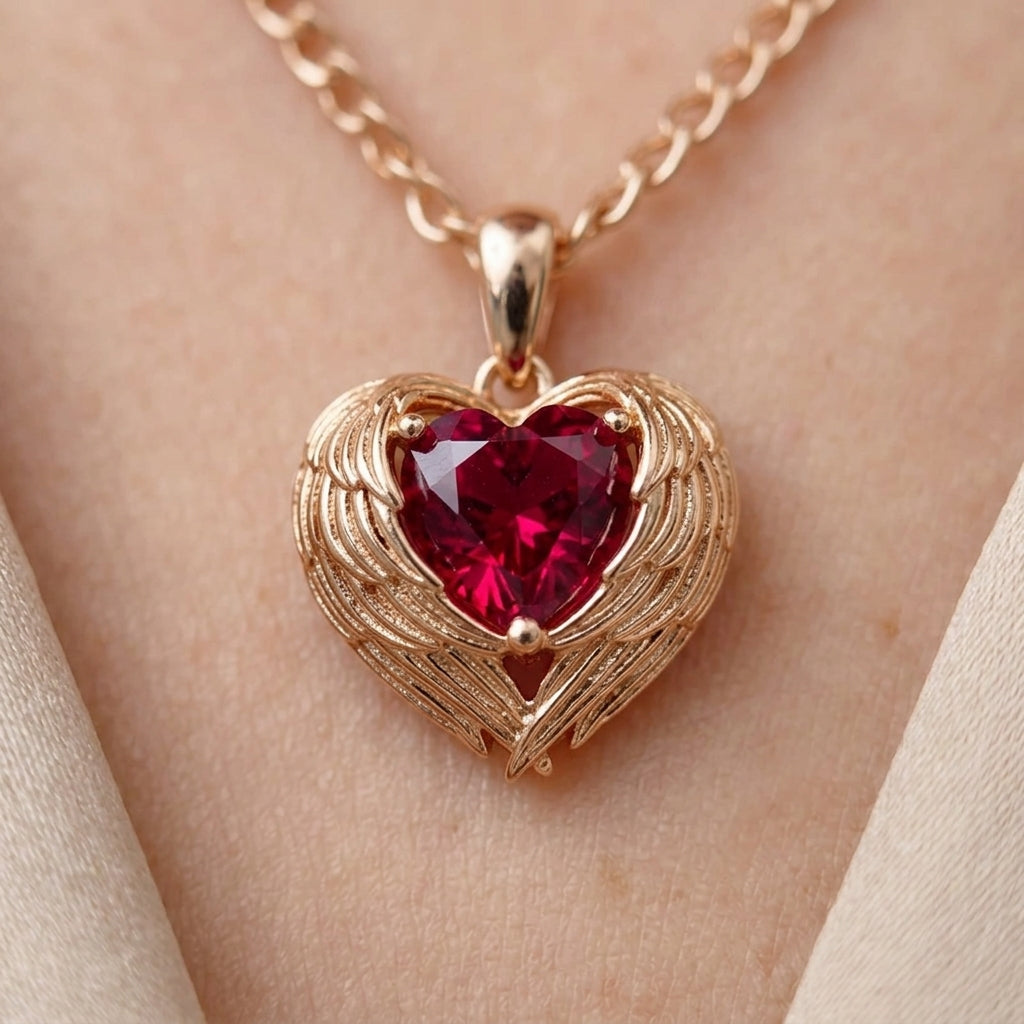 Rotes Zirkon Schmuck Set Damen 585 Roségold Vintage
