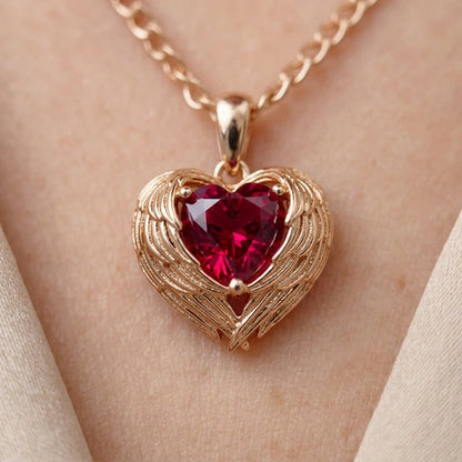 Rotes Zirkon Schmuck Set Damen 585 Roségold Vintage
